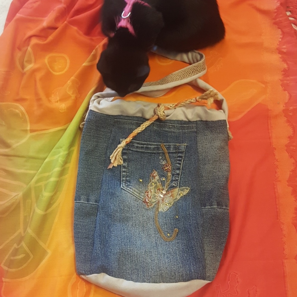 Butterfly Jean Shoulder Bag